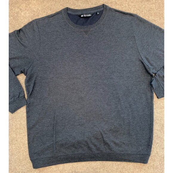 Travis Mathew Shirt Mens XL Long Sleeve Crew Charcoal Heather Pima Cotton Blend - Picture 1 of 7